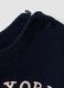Blue pure cotton crew-neck jumper with puppy print for baby boy_3