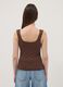 Brown fitted stretch-cotton tank top_3