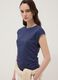 Blue pure cotton tank top with side ruching, regular fit_0