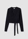 Black ribbed stretch-cotton wrap top ALTAVIA STUDIO_5