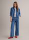 Wide-leg blue cotton trousers_0