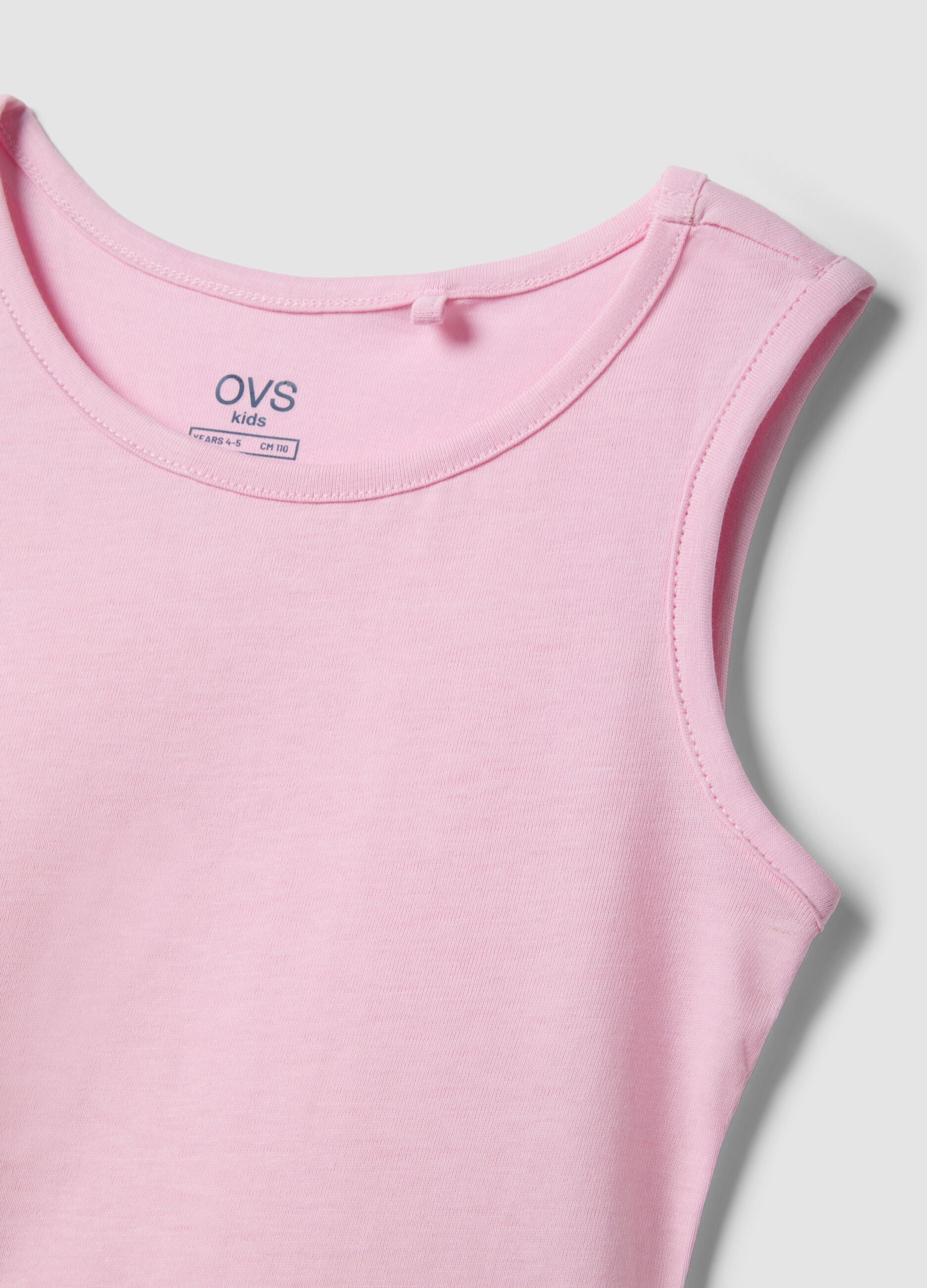 Girls' Sleeveless Pink Pure Cotton Dress - Regular Fit