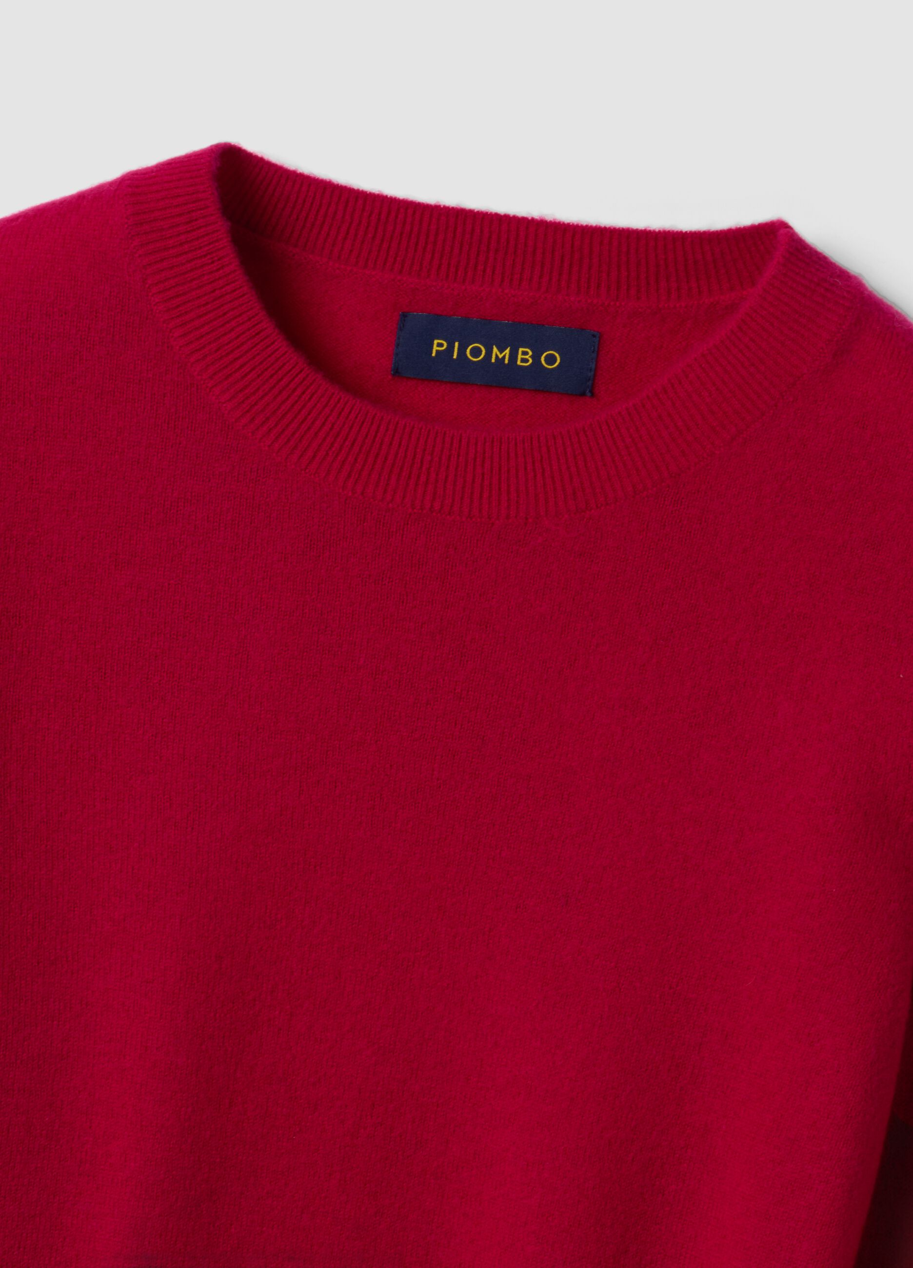 Red pure wool crew-neck jumper