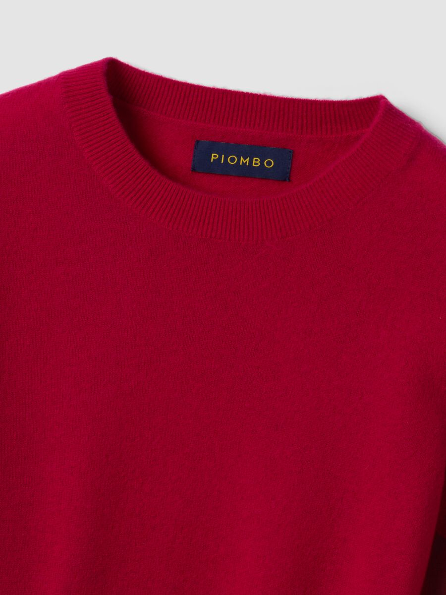 Red pure wool crew-neck jumper_1