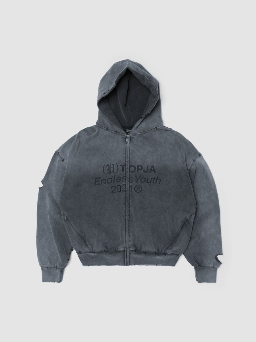 Full-Zip Hoodie Sunfaded Grey_0