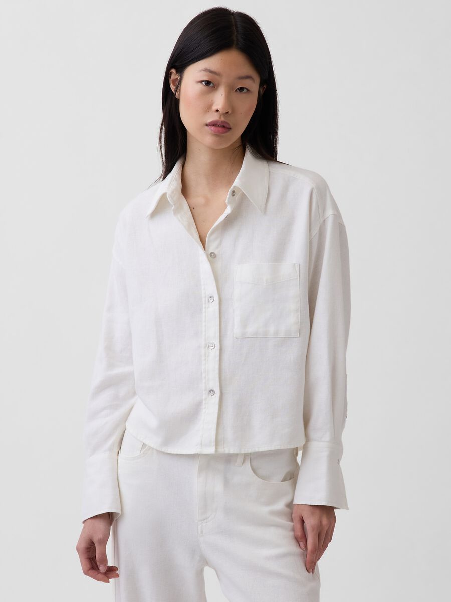 Pure cotton shirt with patch pocket_0