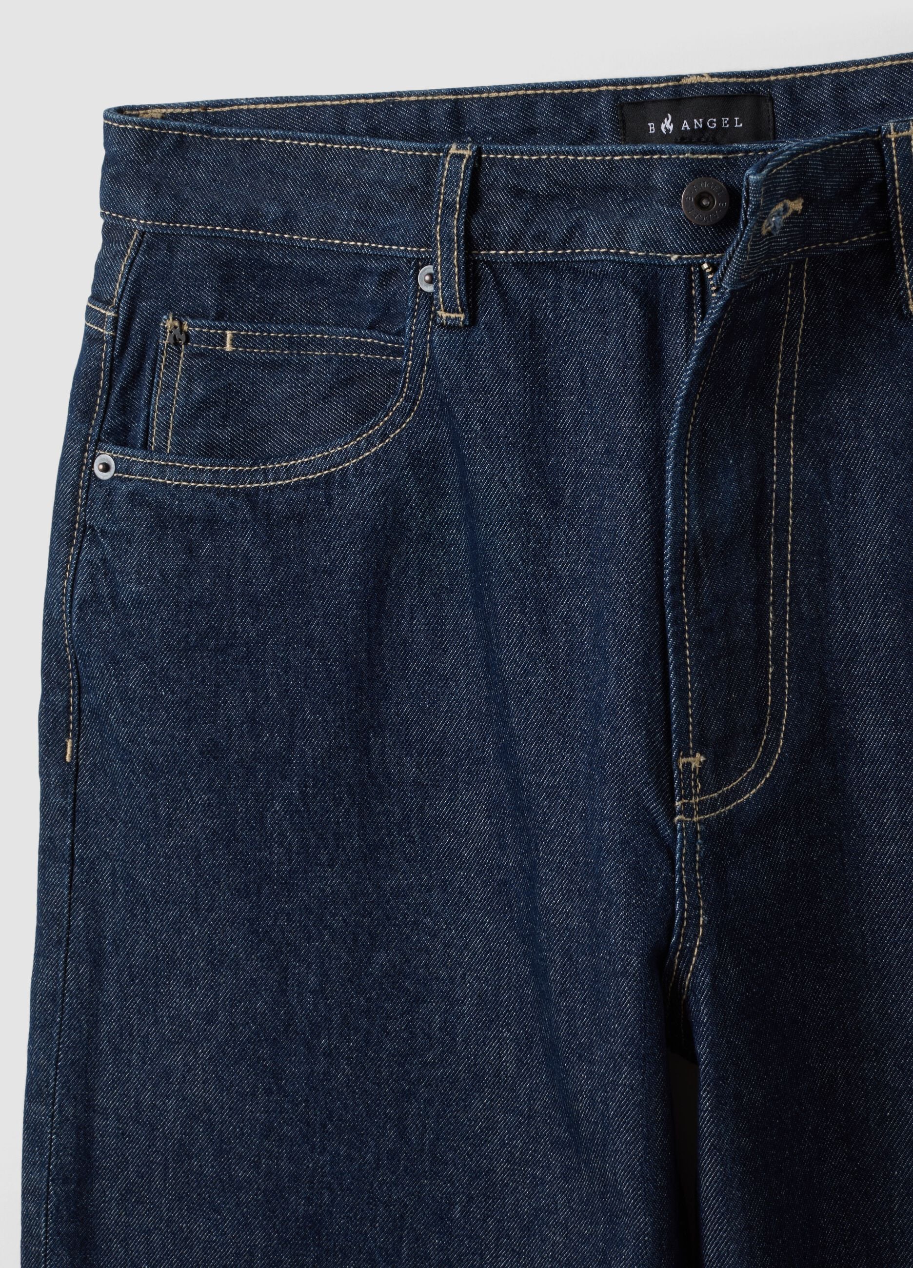 Blue denim jeans in pure cotton, baggy fit