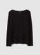 Black regular fit long sleeve t-shirt with boat neckline_4