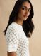 White pure cotton fitted sweater_0