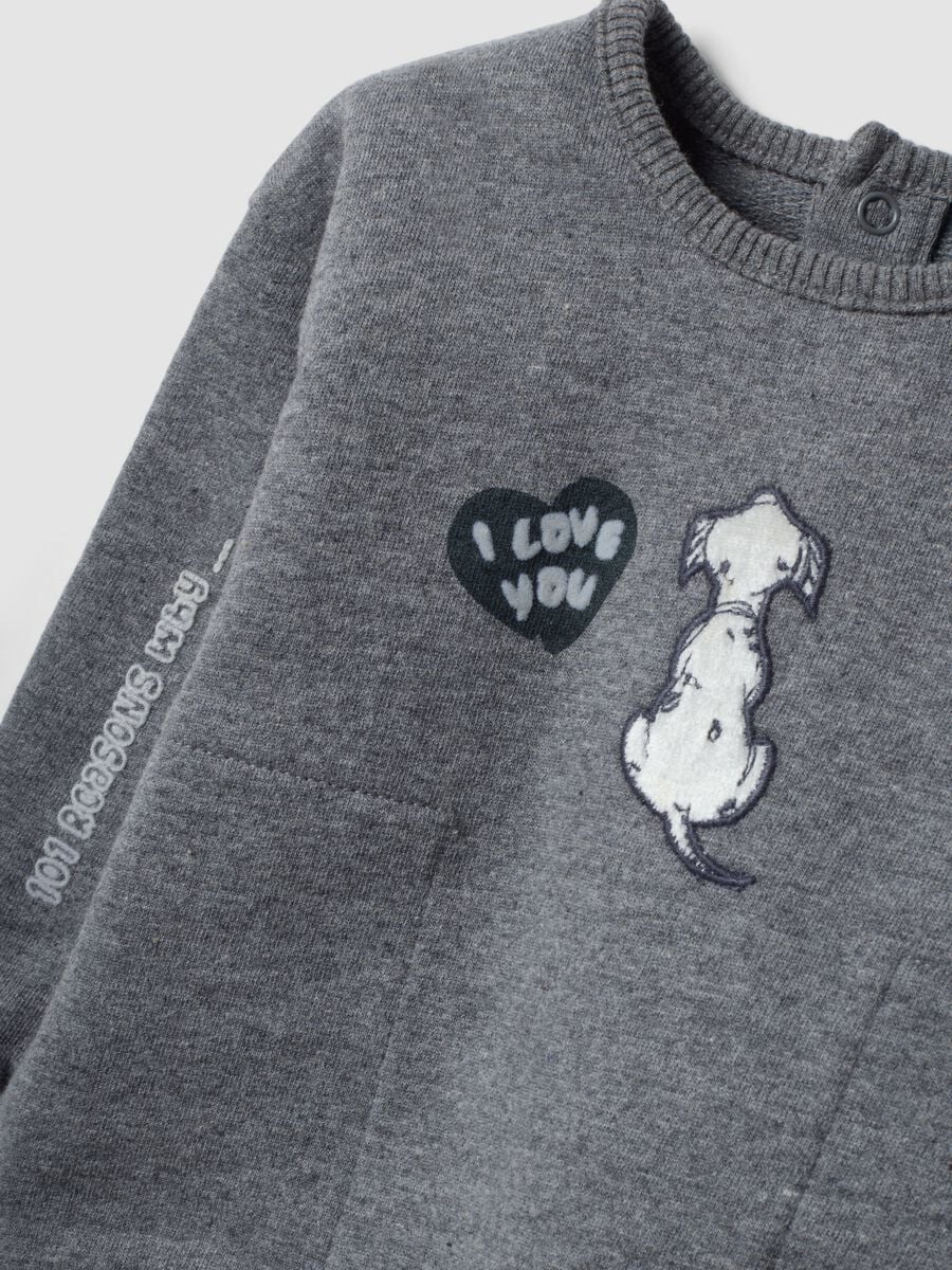 Grey pure organic cotton baby set with 101 Dalmatians print_3