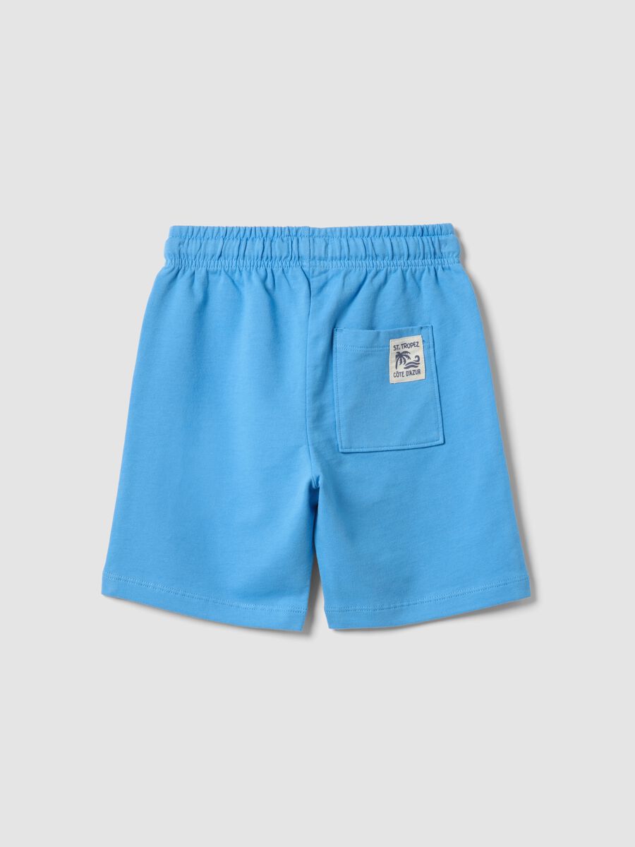 Blue pure cotton regular fit children's shorts_1