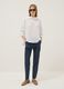 Blue pure cotton striped trousers_0