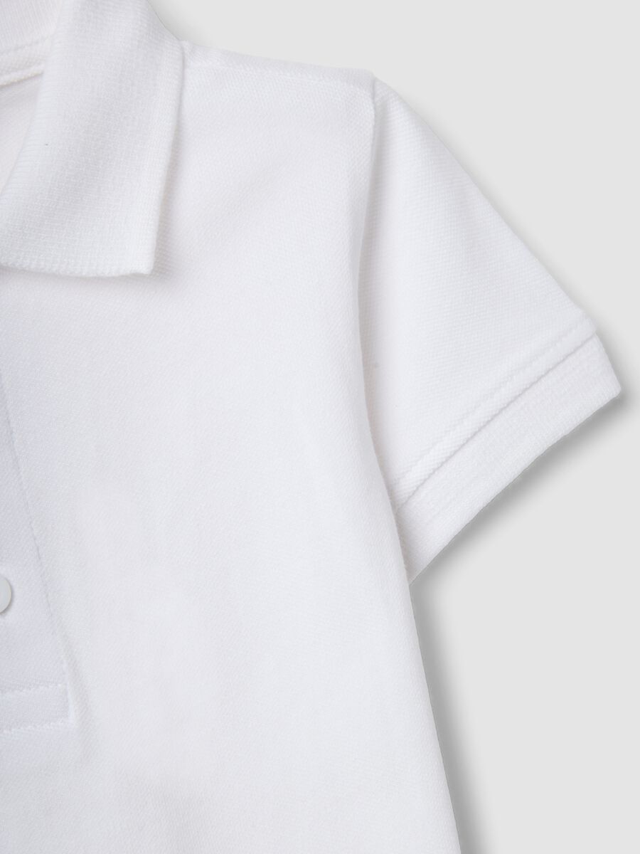 Polo in puro cotone organico bianca da bimbo regular fit_3