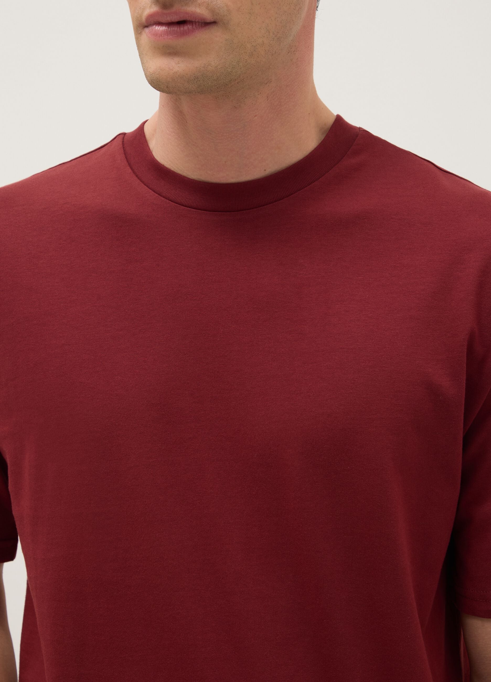 Red pure cotton relaxed fit T-shirt