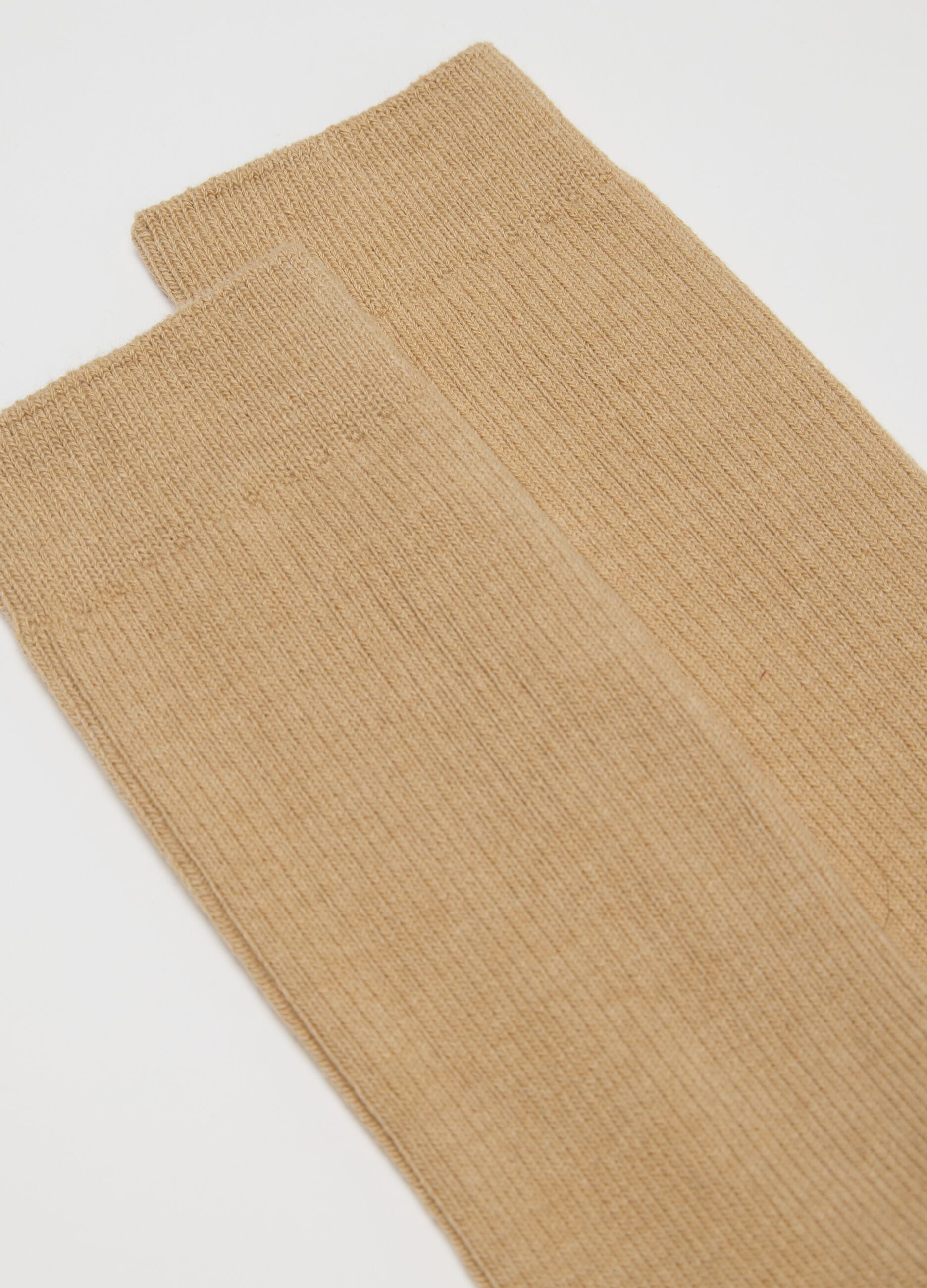 Beige midi cotton blend socks