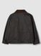 Black cotton-blend jacket with velvet collar for boys_6