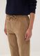 Beige ribbed stretch cotton trousers with elasticated waistband_2