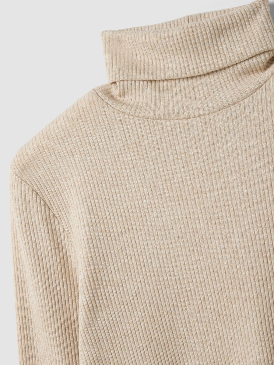Beige ribbed viscose-blend crew-neck jumper_5