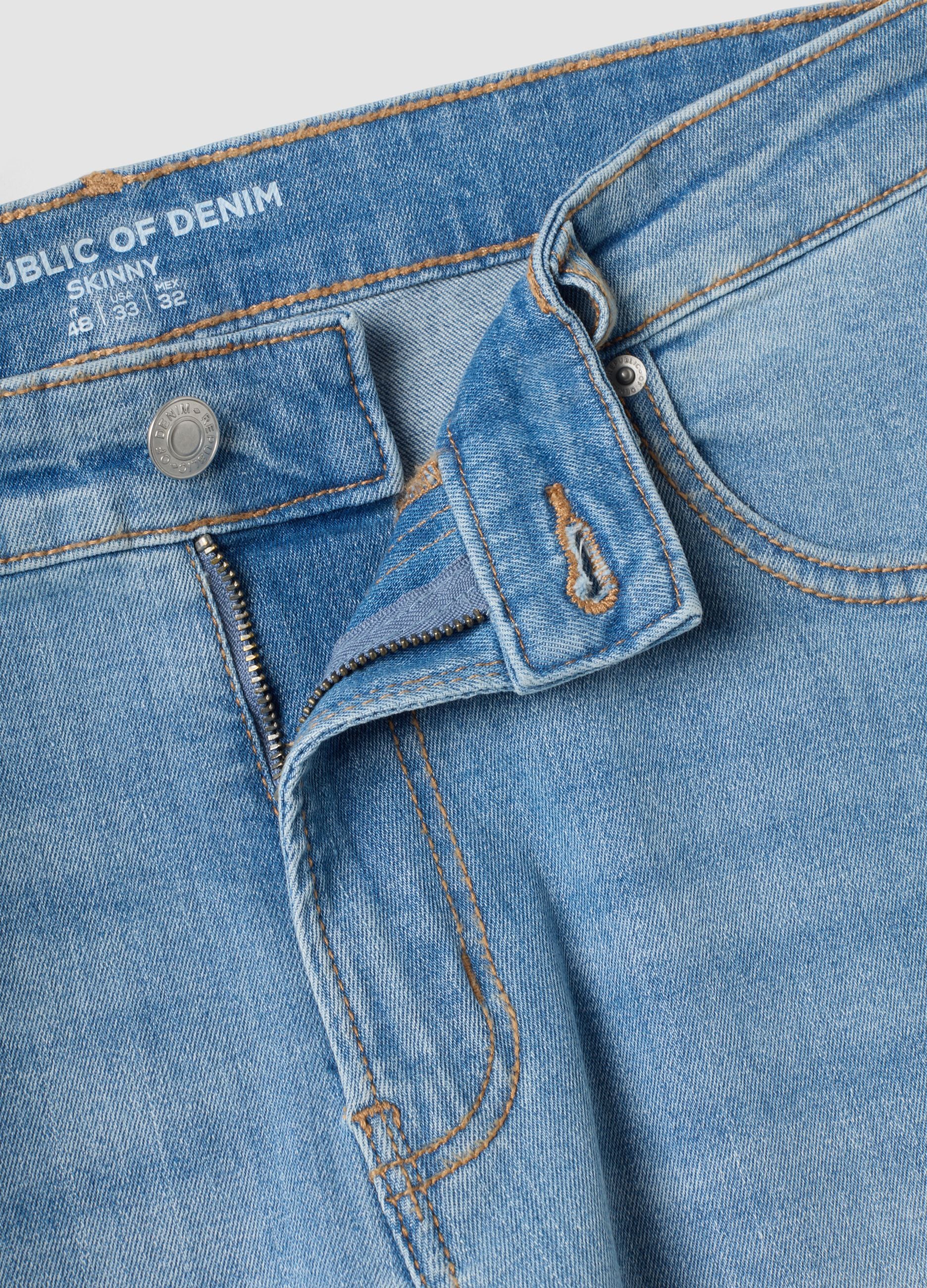 Light blue skinny stretch cotton jeans