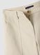 Beige flared stretch cotton trousers_5