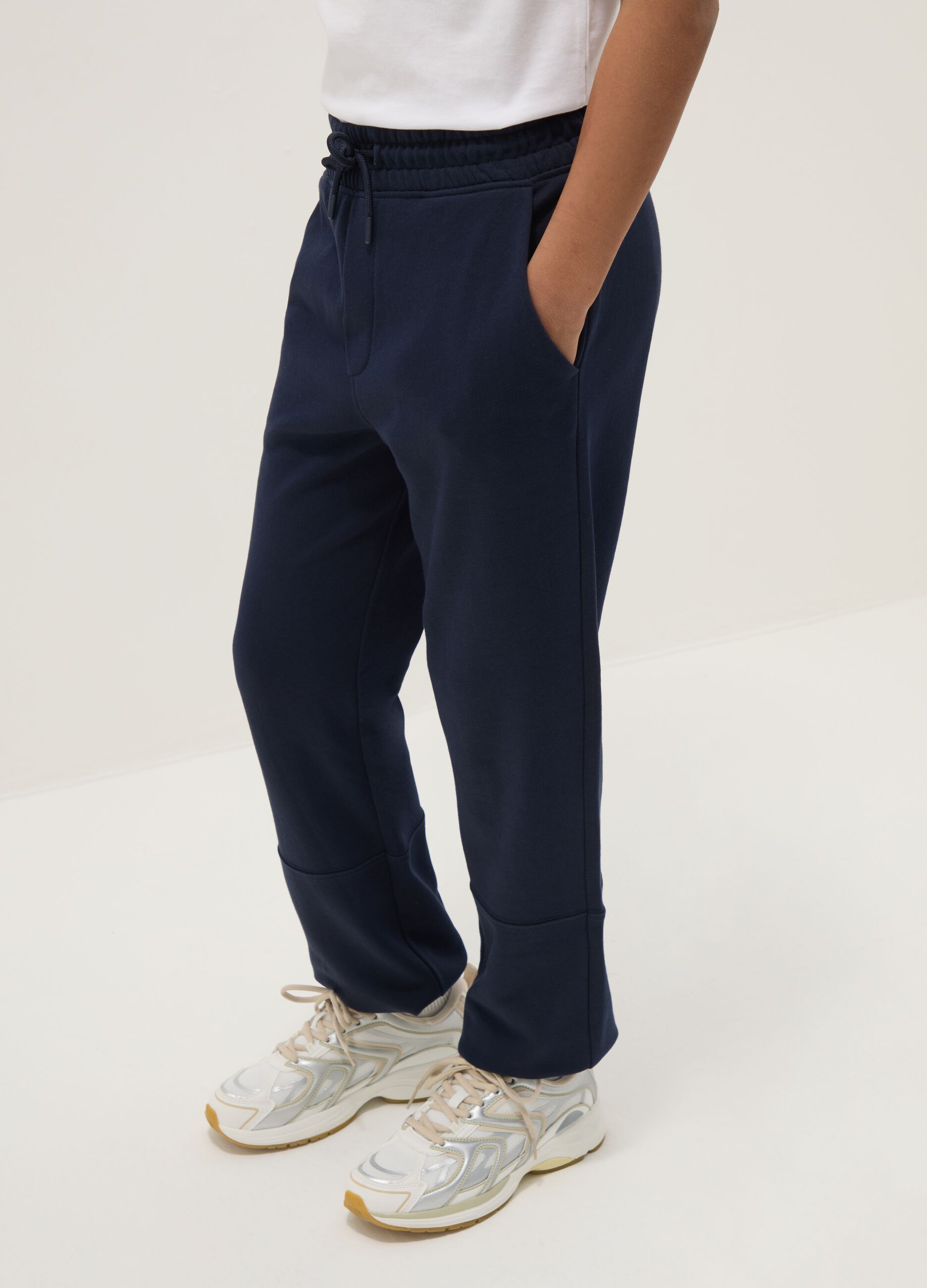 Boy's Blue Jogger Trousers in Pure Organic Cotton Regular Fit