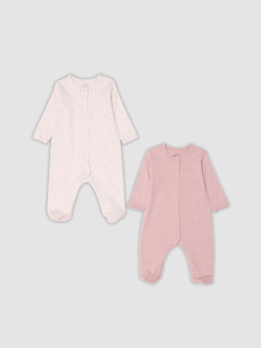 2-pack of pink organic cotton footed sleepsuits for baby girls_0