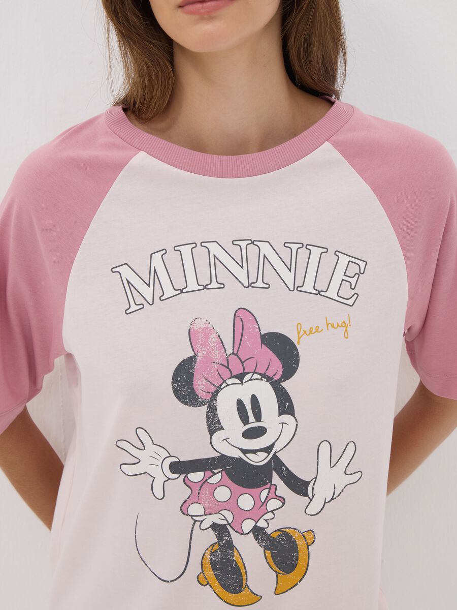 Camicia da notte rosa in puro cotone organico con stampa Minnie_2