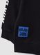 Black pure cotton crew-neck sweatshirt with racing print, oversized fit_3