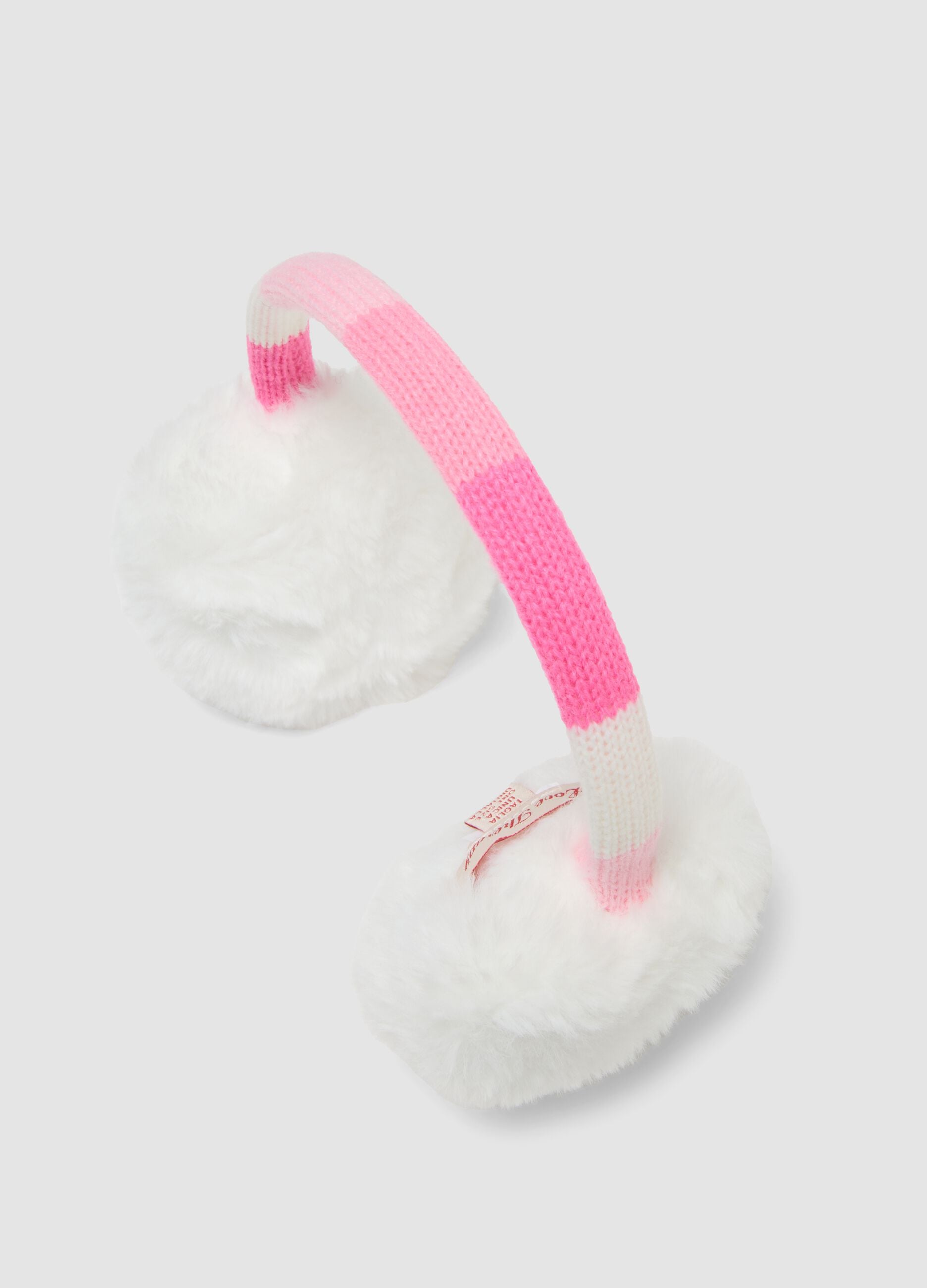 White earmuffs with pink details