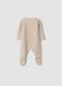 Beige baby sleepsuit with feet and wrap closure_1
