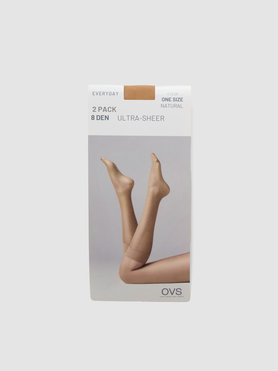Beige stretch fabric pop socks 2-pack_0