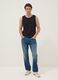Black crew-neck cotton vest top, regular fit_1