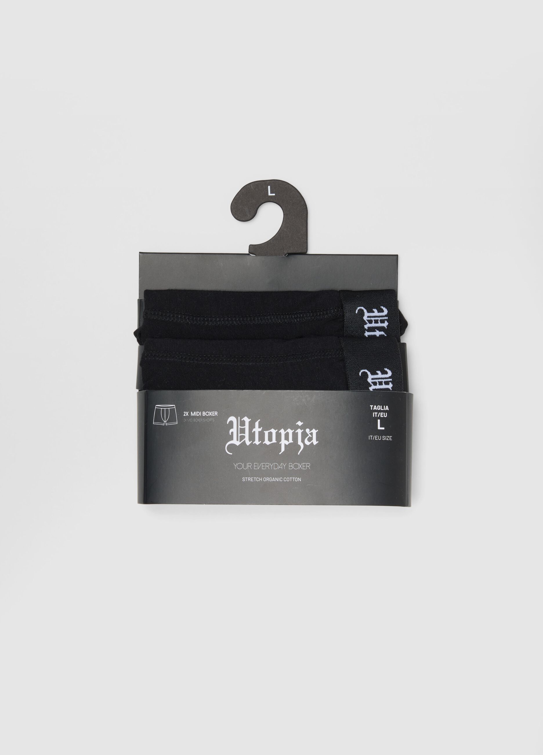 2-Pack Midi Boxer Briefs &ndash; Black