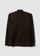 Brown full-zip sweatshirt in stretch piqu&eacute; with ribbed collar_6