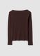Brown pure cotton crew-neck T-shirt_6