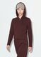 Brown full-zip pure cotton fitted hoodie_0