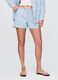 Blue Striped Denim Shorts_1