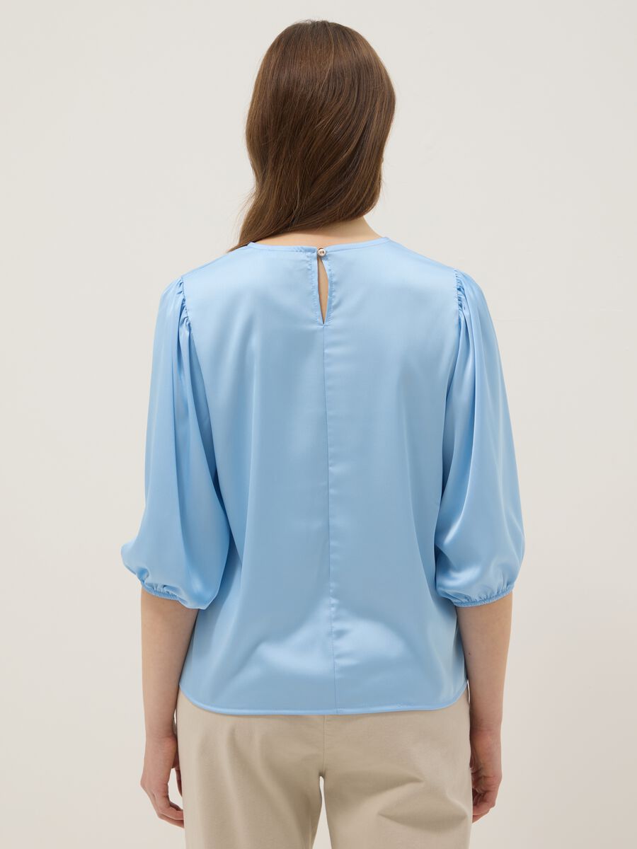Blue long-sleeve regular fit top with teardrop closure_3