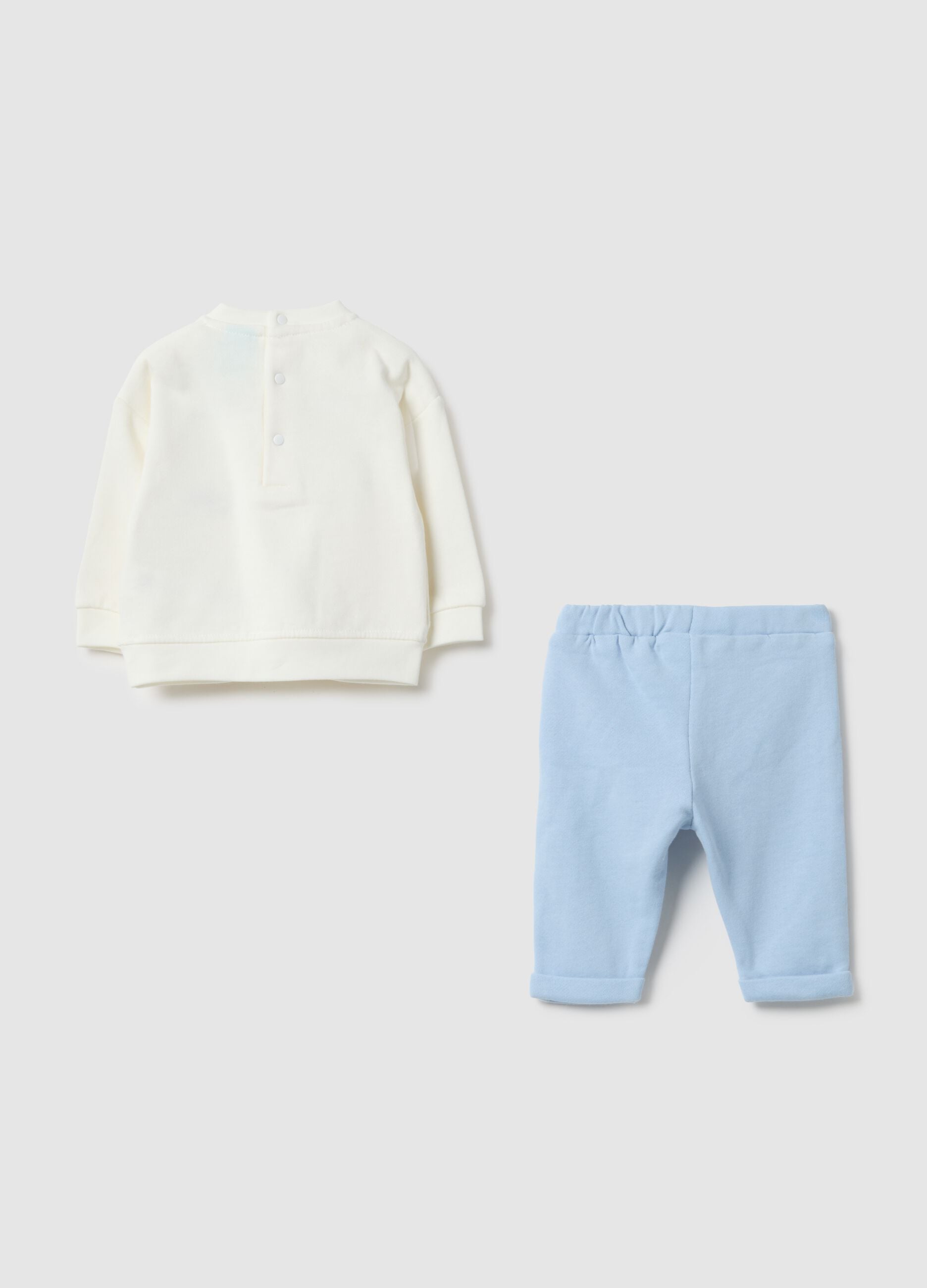 Multicoloured baby cotton tracksuit set with print