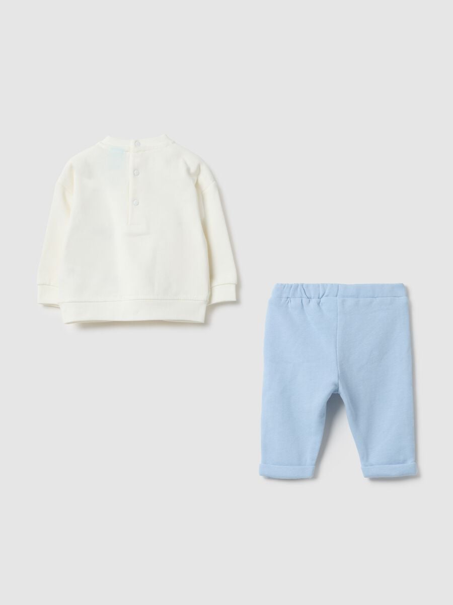 Multicoloured baby cotton tracksuit set with print_1