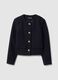 Blue viscose blend blazer in regular fit with gold buttons_4