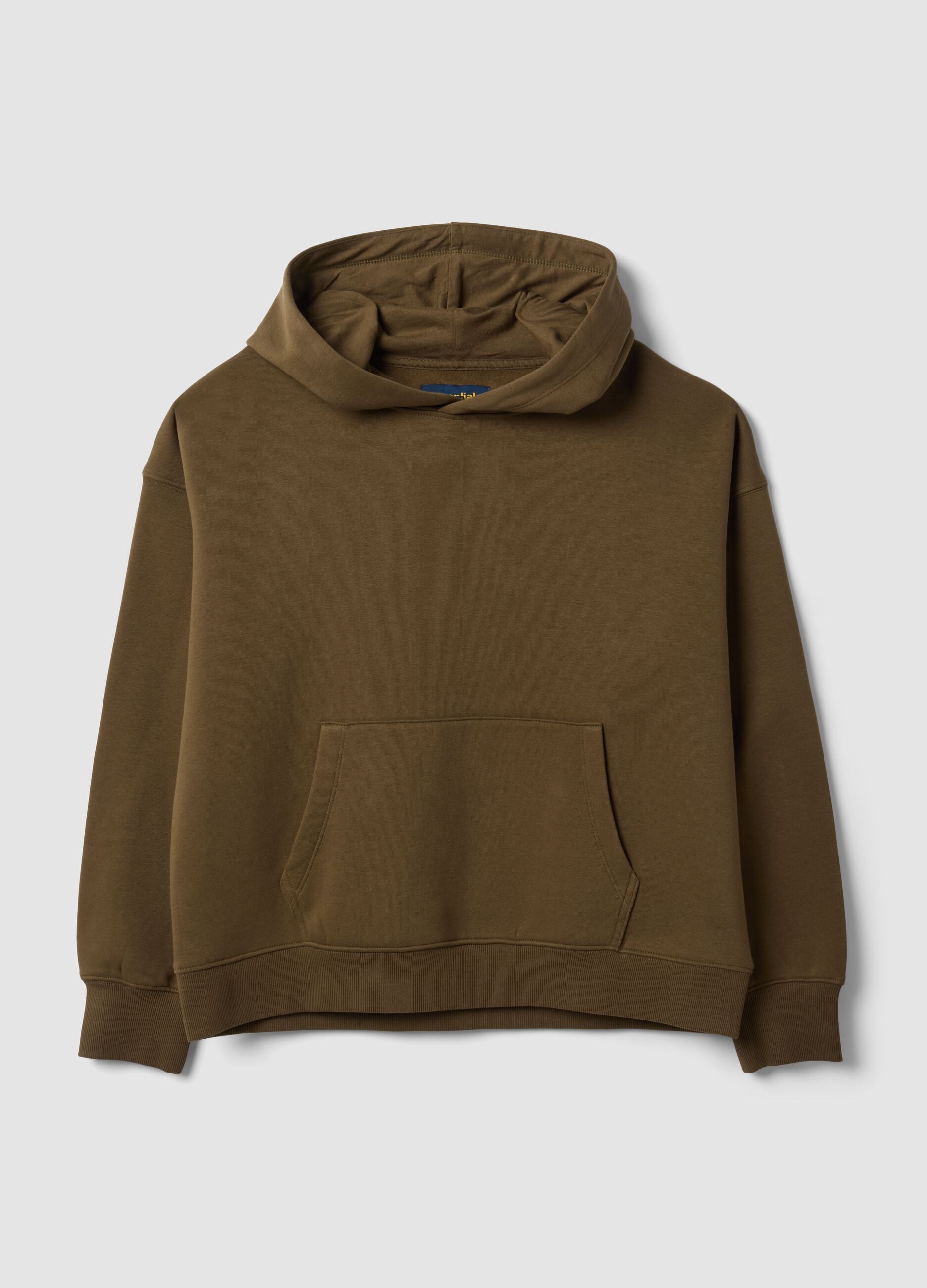Green cotton-blend hoodie in a regular fit