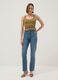 Brown viscose blend fitted tank top_1