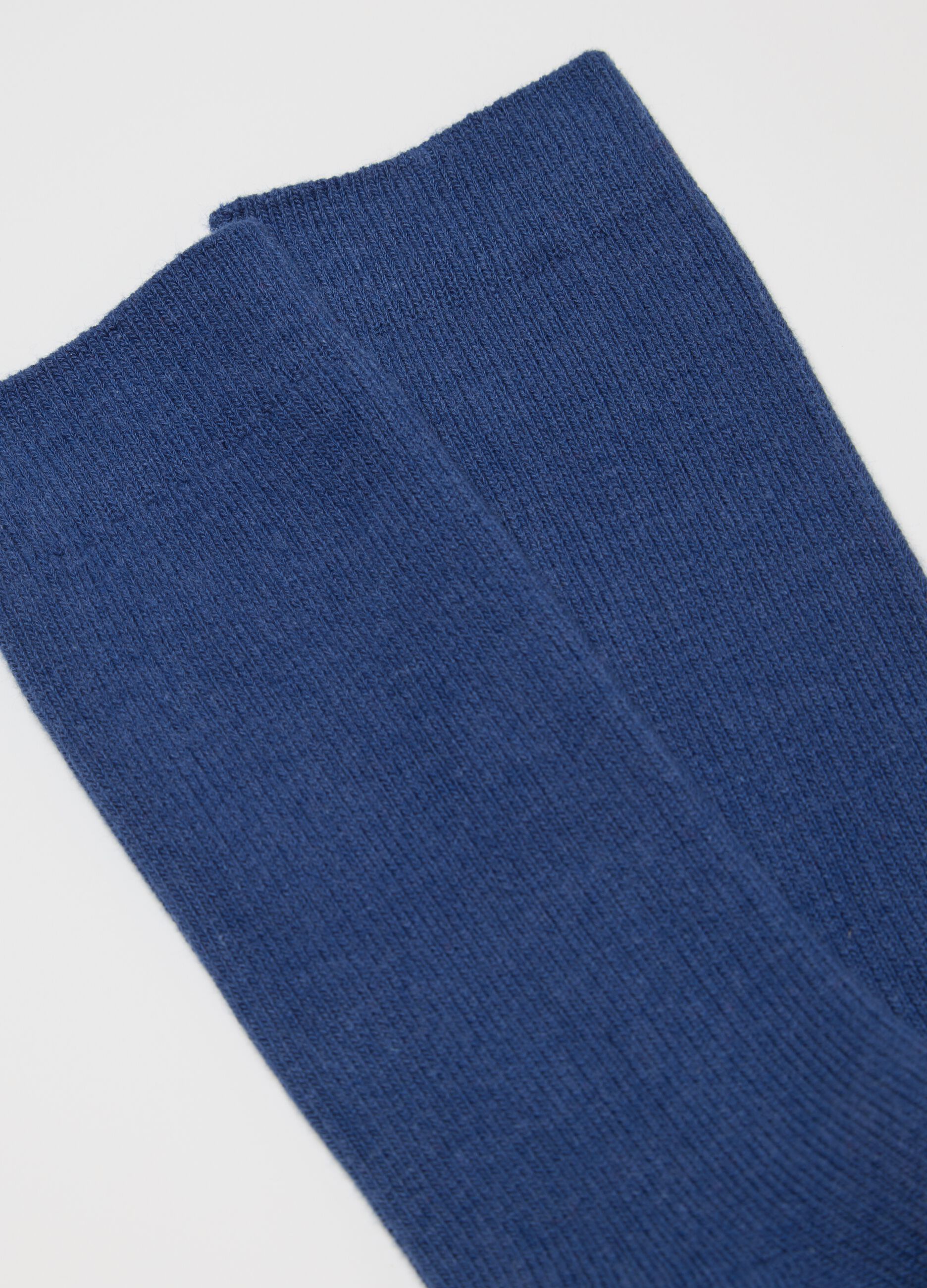 Blue Midi Cotton Blend Socks