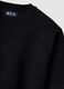 Black oversized crop top with round neckline_5