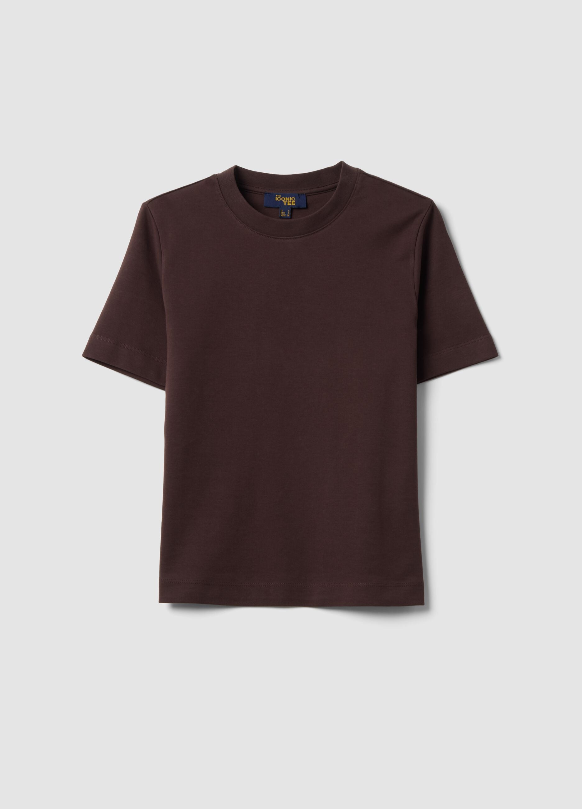 The Iconic Tee relaxed-fit brown pure cotton short-sleeve T-shirt
