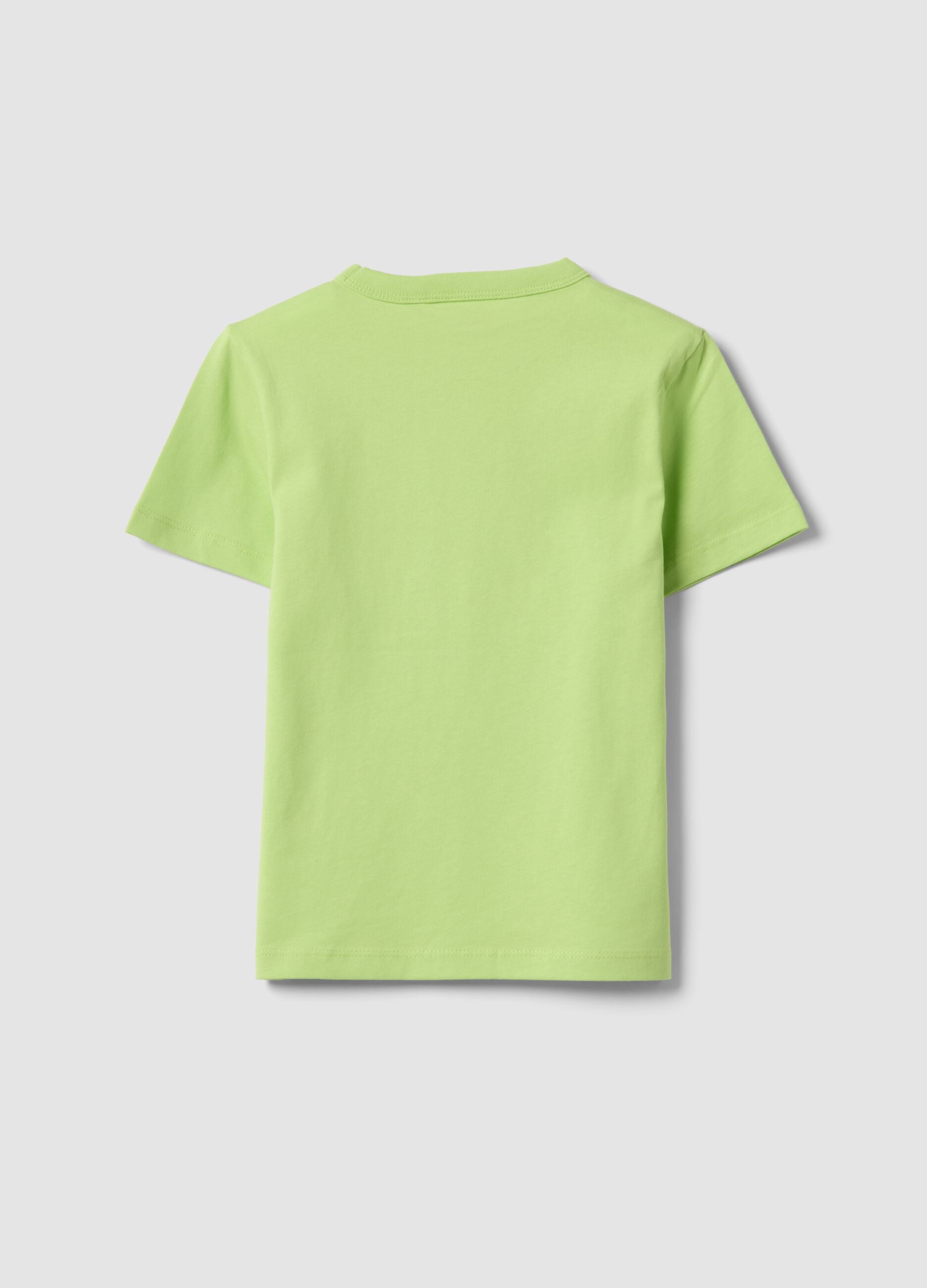 Kids&rsquo; green 100% cotton T-shirt, oversized fit