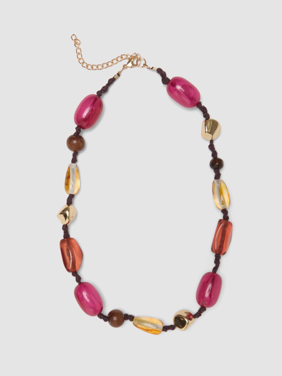 Collana rosa con perline decorative_0