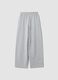 Grey wide-leg trousers in a cotton-viscose blend for girls_4