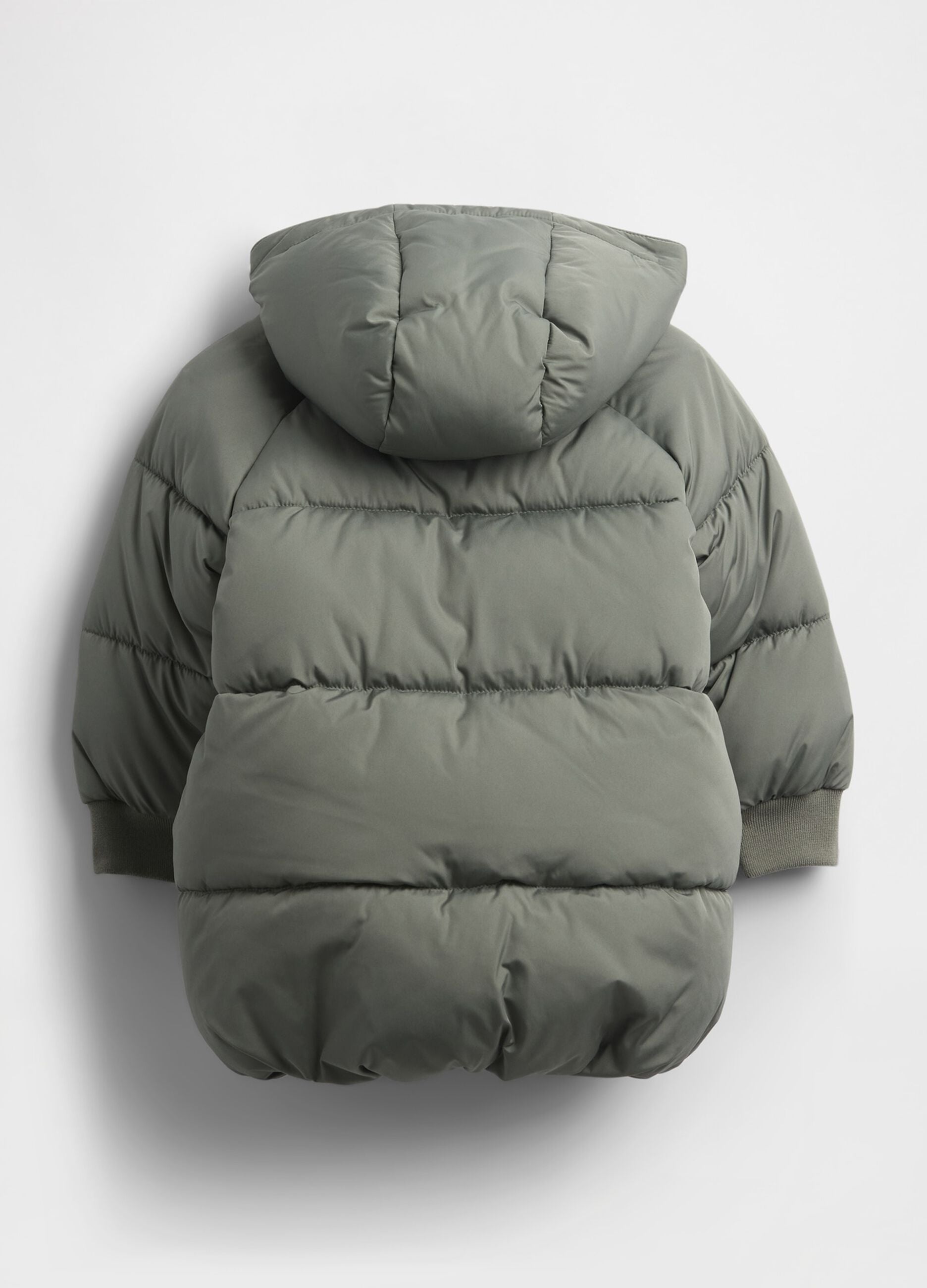 Green padded jacket with hood